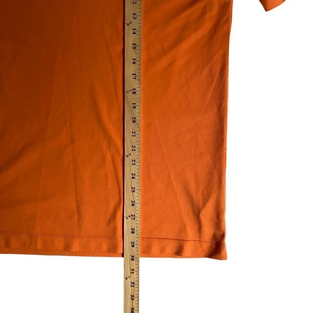 Nike Golf Mens Dri Fit Polo Shirt Orange Button Up Collar Size Large